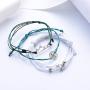 4 Pcs Feng Shui Good Luck Bracelet Black Obsidian Wealth Bracelet for Women Men Adjustable Elastic Leather Jewerly