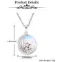 Jovivi Natural Gemstones Moon and Star Healing Crystal Chakra Pendant Necklace with 21.5in Stainless Steel Chain