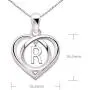 ALOV Jewelry Sterling Silver Initial Letter Alphabet Love Heart Cubic Zirconia Pendant Necklace ALOV Jewelry Sterling Silver Initial Letter Alphabet Love Heart Cubic Zirconia Pendant Necklace