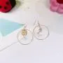 Sun Moon Asymmetric Imitation Pearl Earrings, Gold Annulus Pendant Earrings Drop Earrings Sun Moon Asymmetric Imitation Pearl Earrings, Gold Annulus Pendant Earrings Drop Earrings