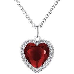 Titanic Heart of the Ocean Neckalce The Blue Love Pendant Necklaces,QEPOL White Gold Plated Necklace Sterling Silver Sapphire Big Pendants & Jewelry - Mothers Day Gift Valentines