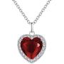 Titanic Heart of the Ocean Neckalce The Blue Love Pendant Necklaces,QEPOL White Gold Plated Necklace Sterling Silver Sapphire Big Pendants & Jewelry - Mothers Day Gift Valentines