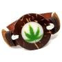 Rasta Leather Bracelet - Handmade Rastafari Bracelet - Marijuana Pot Leaf Bracelet Leaf Bracelet