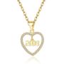 Jewenova Birth Year Number Necklace for Women 14K Gold Plating CZ Heart Pendant Necklace 1990-2010 Birthday Jewelry