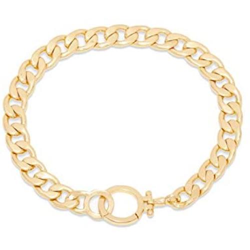 gorjana Womens Wilder Chunky Curb Chain Bracelet, 18k Gold Plated, Parker Clasp
