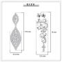 FIBO STEEL 4 Pairs CZ Dangle Wedding Earrings for Women Crystal Pearl Wedding Bridal Multiple Teardrop Long Ear Jewelry