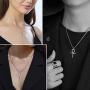 Egyptian Ankh Earrings Cubic Zirconia Iced Out Ankh Cross Earrings for Mens Women 925 Sterling Silver/Black Metal/18K Gold Plated Key of Life Dangle Drop Earrings Amulet Symbol Religious Jewelry