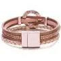 FANCY SHINY Leather Cuff Bracelet Circle Rhinestone Wrap Bracelet Stackable Multi Layer Wristband with Magnetic Clasp Boho Jewelry Gift for Women FANCY SHINY Leather Cuff Bracelet Circle Rhinestone Wrap Bracelet Stackable Multi Layer Wristband with Magnetic Clasp Boho Jewelry Gift for Women