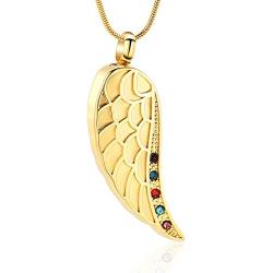 Cremation Jewelry Urn Necklace for Ashes with Angel Wing Charm Heart Eternity Stainless Steel Cremation Necklace