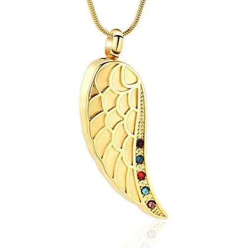 Cremation Jewelry Urn Necklace for Ashes with Angel Wing Charm Heart Eternity Stainless Steel Cremation Necklace Cremation Jewelry Urn Necklace for Ashes with Angel Wing Charm Heart Eternity Stainless Steel Cremation Necklace