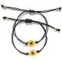 Handmade Pinky Promise Sunflower Bracelets Bohemian Adjustable Wax Cotton Cord Sunflower Charm Surfing Bracelet Long Distance Friendship Jewelry Gift