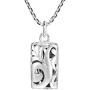 3D Filigree Swirls Square .925 Sterling Silver Pendant Necklace