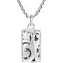 3D Filigree Swirls Square .925 Sterling Silver Pendant Necklace
