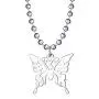 Womens iGirl Heart padlock Pendant Necklace Double Side Letter assorted butterfly Necklace Stainless Steel lock love heart Harajuku Female Symbol punk Gothic Streetwear choker Necklace for Girls