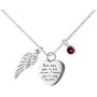 Joycuff Memorial Necklace for Women Urn Necklace for Ashes Heart 12 Colors Birthstone Cremation Ashes Keepsake with Angel Wing, God has You in his arms, Sympathy Gifts in Memory of Loss of Loved One