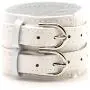Fusamk Punk Rock Alloy Double Row Leather Belt Wristband Bracelet Bangle,7.0-8.0inches Fusamk Punk Rock Alloy Double Row Leather Belt Wristband Bracelet Bangle,7.0-8.0inches