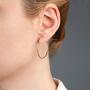 Hoop Earrings 2mm Thick 14K Gold Colored Lightweight Earrings for Women Girls