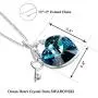 Sllaiss Ocean Heart Pendant Necklace for WomenOpen Your Heart with The KeyKey Necklace Made with Swarovski Crystals, Anniversary Jewelry Gift
