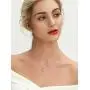 YL Teardrop Necklace Sterling Silver Dancing Diamond Pendant Halo Created Emerald/Garnet/Sapphire/Zirconia Jewelry for Women