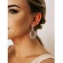 SWEETV Wedding Bridal Dangle Earrings for Brides Bridesmaid,Crystal Rhinestones Cubic Zirconia Drop Earrings Ideal for Womens Pageant,Prom,Party