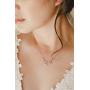 SWEETV Cubic Zirconia Wedding Bridal Backdrop Necklace for Brides, Crystal Dainty Back Necklace, Body Chain Jewelry for Women Prom
