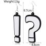 GUOXIAOMEI Question Mark and Exclamation Mark Acrylic Big Long dangle Earrings Jewelry for Women Girls Accessories