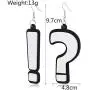 GUOXIAOMEI Question Mark and Exclamation Mark Acrylic Big Long dangle Earrings Jewelry for Women Girls Accessories