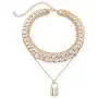 COLORFUL BLING Shiny Hip Hop Rhinestone Cuban Link Chain Lock Pendant Necklace with Bracelet Set Punk Cubic Zircon Layered Choker Necklace for Women Unisex Jewelry COLORFUL BLING Shiny Hip Hop Rhinestone Cuban Link Chain Lock Pendant Necklace with Bracelet Set Punk Cubic Zircon Layered Choker Necklace for Women Unisex Jewelry