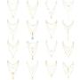 JOERICA 16 Pcs Gold Layered Necklaces Choker Chain Y Necklace Set for Women Disc Bar Shell Feather Horn Blessed Virgin Mary Pendant Necklace Jewelry Gift