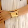 Gold Plating Polished-finish Chunky Bangle Cuff Bracelet for Women Girls Gold Statement Bangle Fashion Bracelet Jewelry