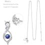 Blue Sapphire Necklace for Wife Birthday Gifts Forever Love Infinity Jewelry September Birthstone Sterling Silver