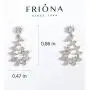 Friona Filigree Alloy 14K Rose-Gold-Silver-Plated-Brass Cubic Zirconia Question Mark Harf Circle Notes Shape Hook Gaff Drop Dangel Earrings Chury Size 1” Fashion Women Jewelry Gift Present…