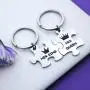 Matching Puzzle Piece Keychain Set Couple Keychain Gift for Lover Couple Jewelry cute couple gifts for him and her - HER KING & HIS QUEEN (king/queen KRP) Matching Puzzle Piece Keychain Set Couple Keychain Gift for Lover Couple Jewelry cute couple gifts for him and her - HER KING & HIS QUEEN (king/queen KRP)