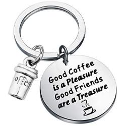 Coffee Lover Keychain Coffee Friends Gifts Barista Gifts Coffee Themed Friendship Jewelry BFF Birthday Gifts