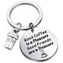 Coffee Lover Keychain Coffee Friends Gifts Barista Gifts Coffee Themed Friendship Jewelry BFF Birthday Gifts