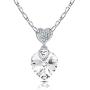 RIMAYZI Platinum-Plated Forever Love 3 Heart Crystals Necklace for Women Girl Pendant with Elegant Box Dainty Anniversary Jewelry Valentines Day Gifts for her