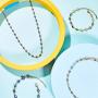 Yaomiao 4 Pieces Evil Eye Choker Bracelet Set Gold Plated Evil Eye Necklaces and Bracelets for Women, Blue and Colorful
