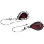 Black Cherry Amber Sterling Silver Fishhook Earrings