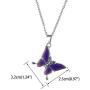 Temperature Sensing Color Changing Butterfly Necklace Colorful Transfer Womens Fashion Pendant Necklaces Stainless Steel Jewelry as Birthday for Women Girls