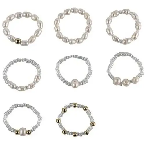 Smiling sunflower Colorful Crystal Beaded Elastic Ring with Exquisite Simplicity