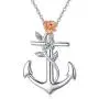 KINGWHYTE 925 Sterling Silver Necklace for Women Anchor/Compass Necklace Graduation KINGWHYTE 925 Sterling Silver Necklace for Women Anchor/Compass Necklace Graduation