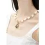 Pearl Necklace with Gold Coin Figure Pendant Irregular Pearls Choker for Women/Man Jewelry