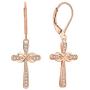 YL Cross Earrings 925 Sterling Silver Infinity Leverback Earrings Cross Dangle Drop Religious Jewelry Christian Baptism Gift