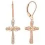 YL Cross Earrings 925 Sterling Silver Infinity Leverback Earrings Cross Dangle Drop Religious Jewelry Christian Baptism Gift