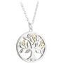 Solvar Silver & 10K Diamond Tree of Life Pendant Necklace