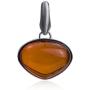 Sterling Silver Red Dark Amber Pendant Chain 18 Inches