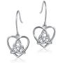 925 Sterling Silver Good Luck Irish Celtic Knot Triangle Vintage Love Heart Earring