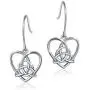 925 Sterling Silver Good Luck Irish Celtic Knot Triangle Vintage Love Heart Earring 925 Sterling Silver Good Luck Irish Celtic Knot Triangle Vintage Love Heart Earring