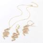 Snake Necklace Earrings Set Serpent Pendant Necklace Snake Wave Dangle Earrings Punk Gothic Necklace Charm Crystal Statement Drop Earrings Vintage Animal Jewelry for Women Girls