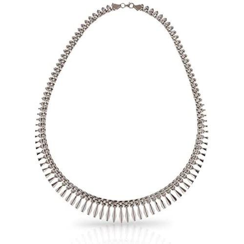 SilverLuxe Sterling Silver Graduated Design Bib Style Cleopatra Necklace